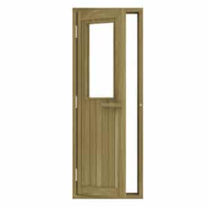 Cedar Door with Glass Window690x1890mm(27 1/8″ X 74 3/8″)Left or Right Hand Opening